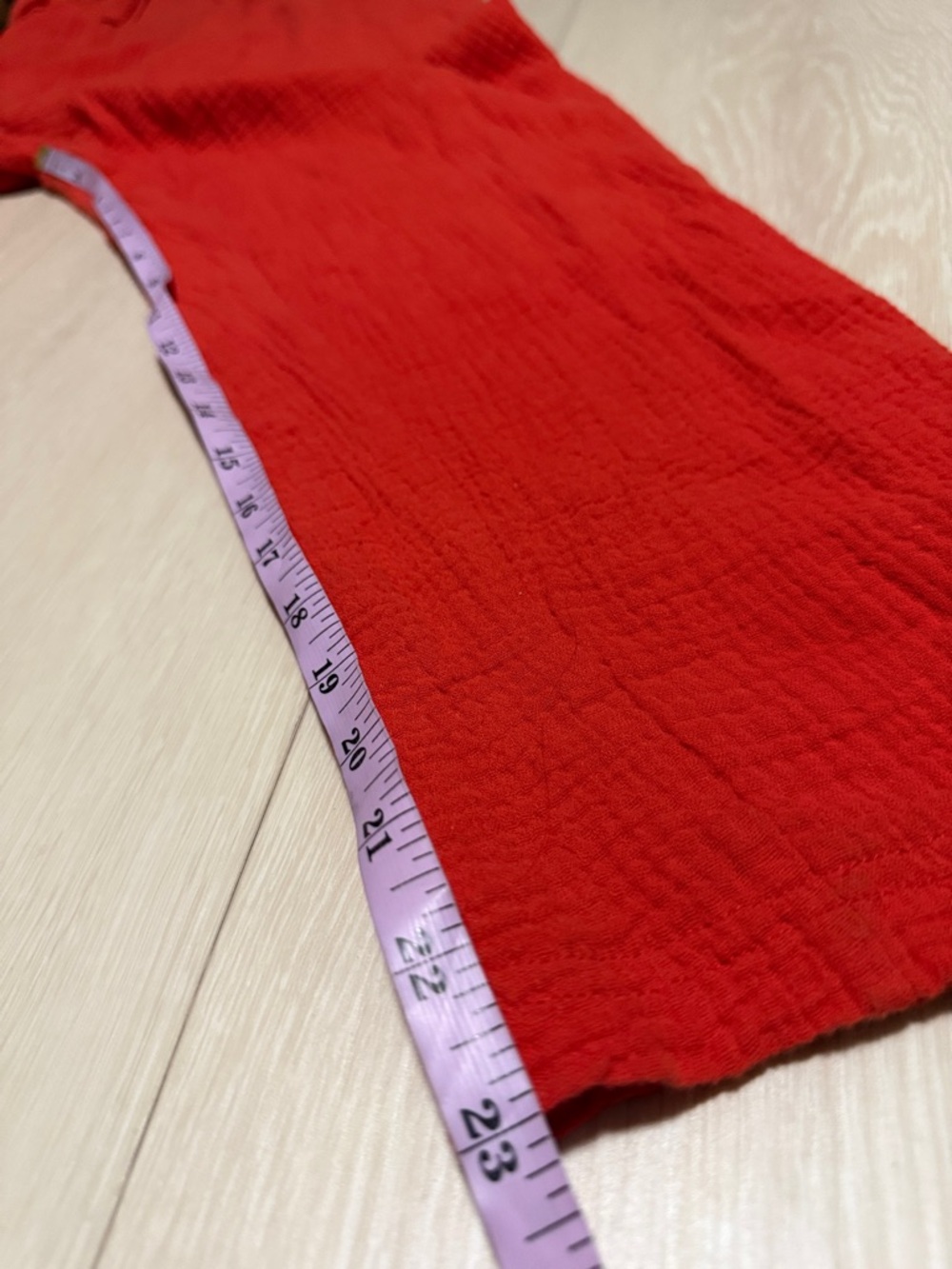 Anthropologie Coral-Red Textured Sleeveless Ruched Backing Jumpsuit - Picture 10 of 10